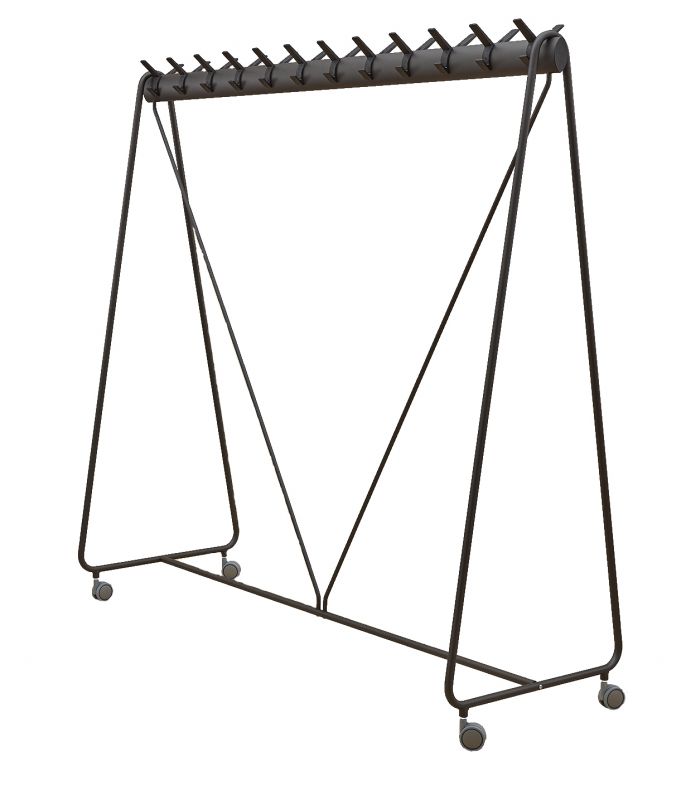 Ellipse Garderobe auf Rollen mit 24 Haken Segis
